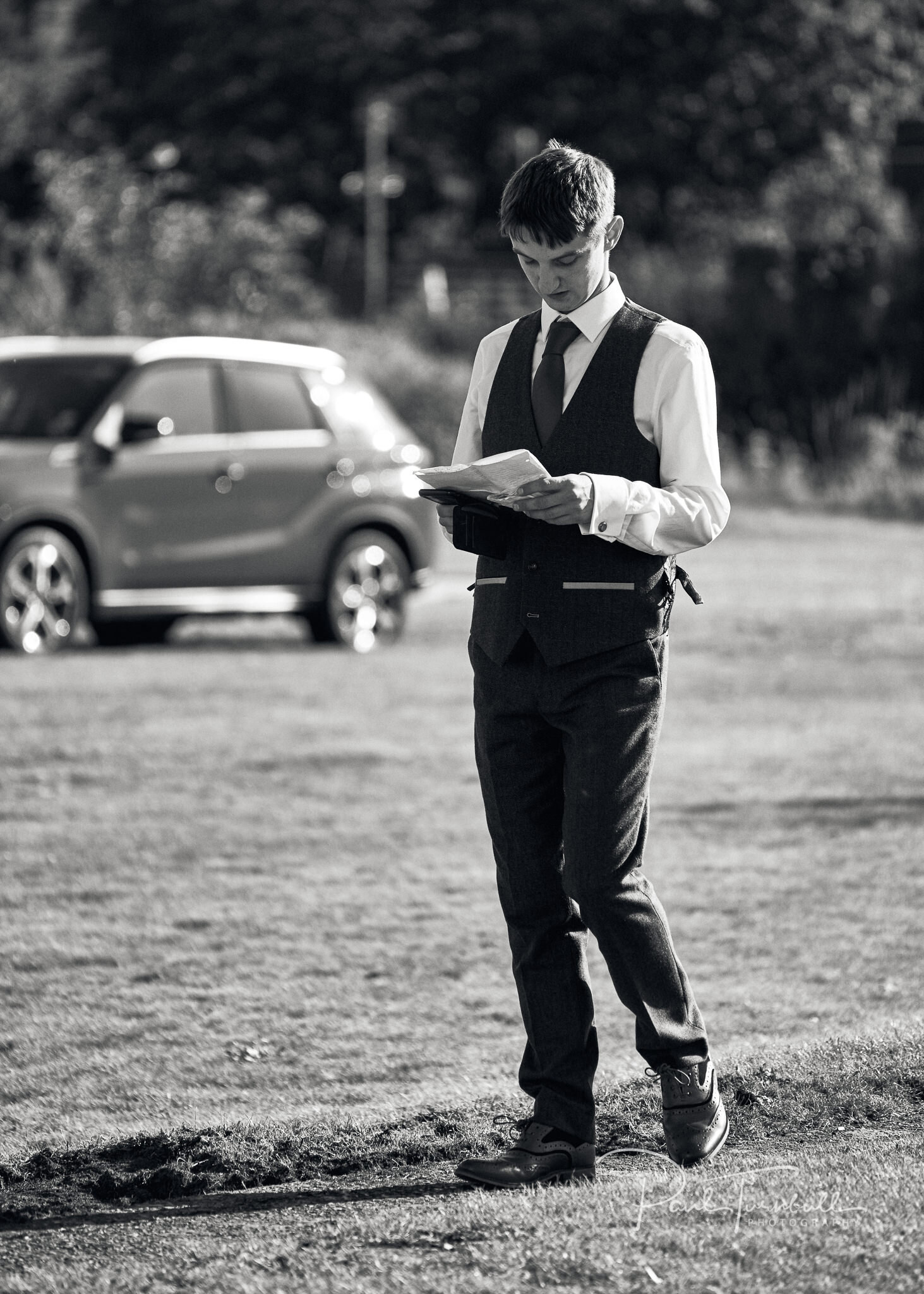 Best Man Checking His Speech. Sheffield Wedding Photography
