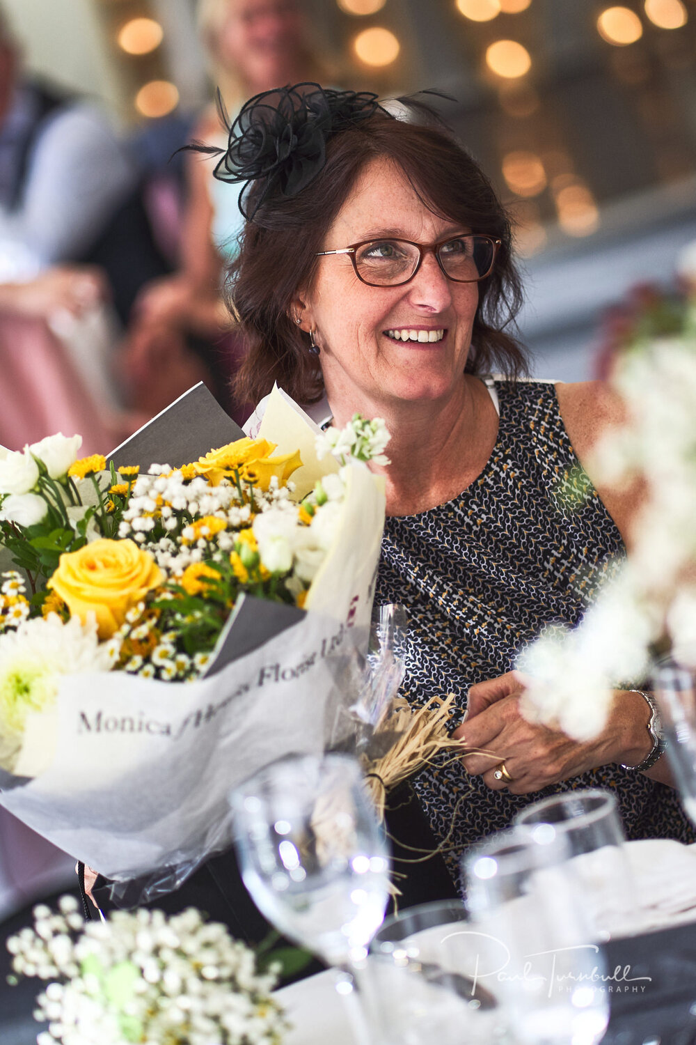 Mother of the Bride with Flowers. Sheffield Wedding Photography