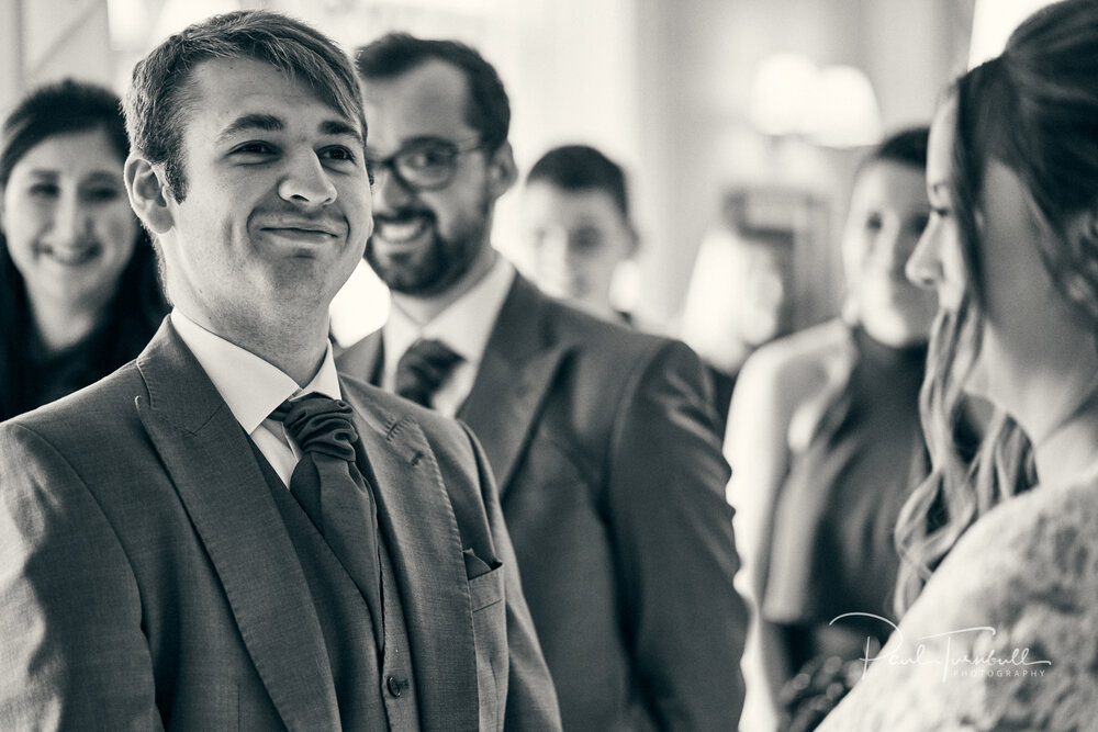 Groom Smiles During Wedding Ceremony, Rowley Manor
