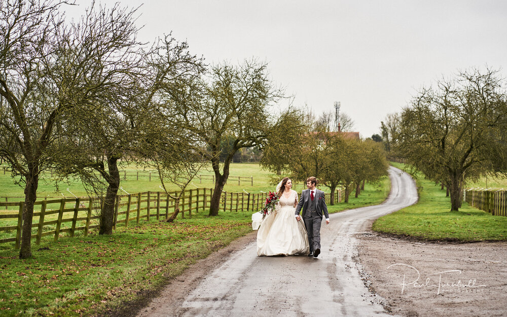 Bride and Groom Walking, Rowley Manor Wedding