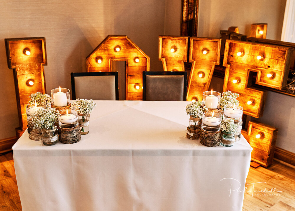 Wedding Photographer The Fleece, Large LOVE Letters