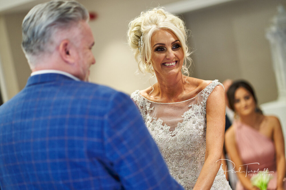 The Bride Smiling During the Ceremony