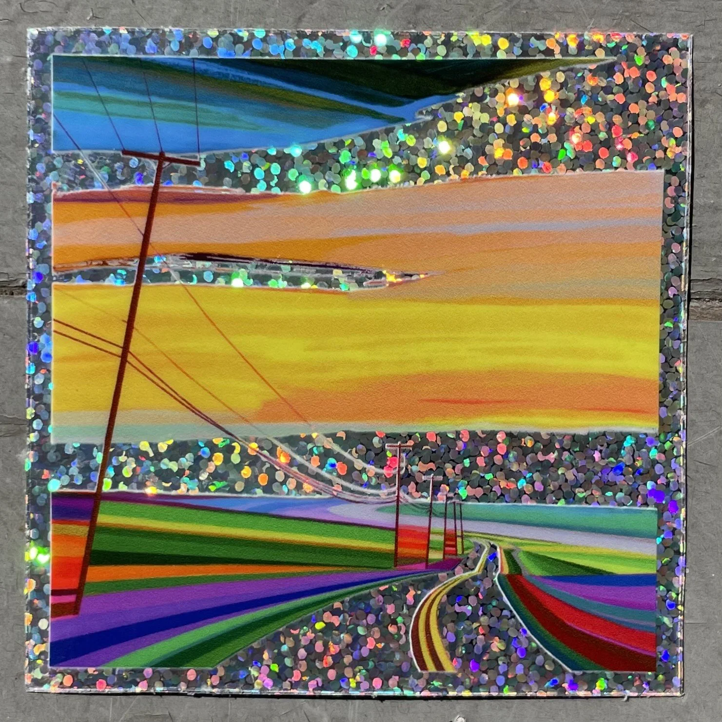 Road Trip Glitter Sticker