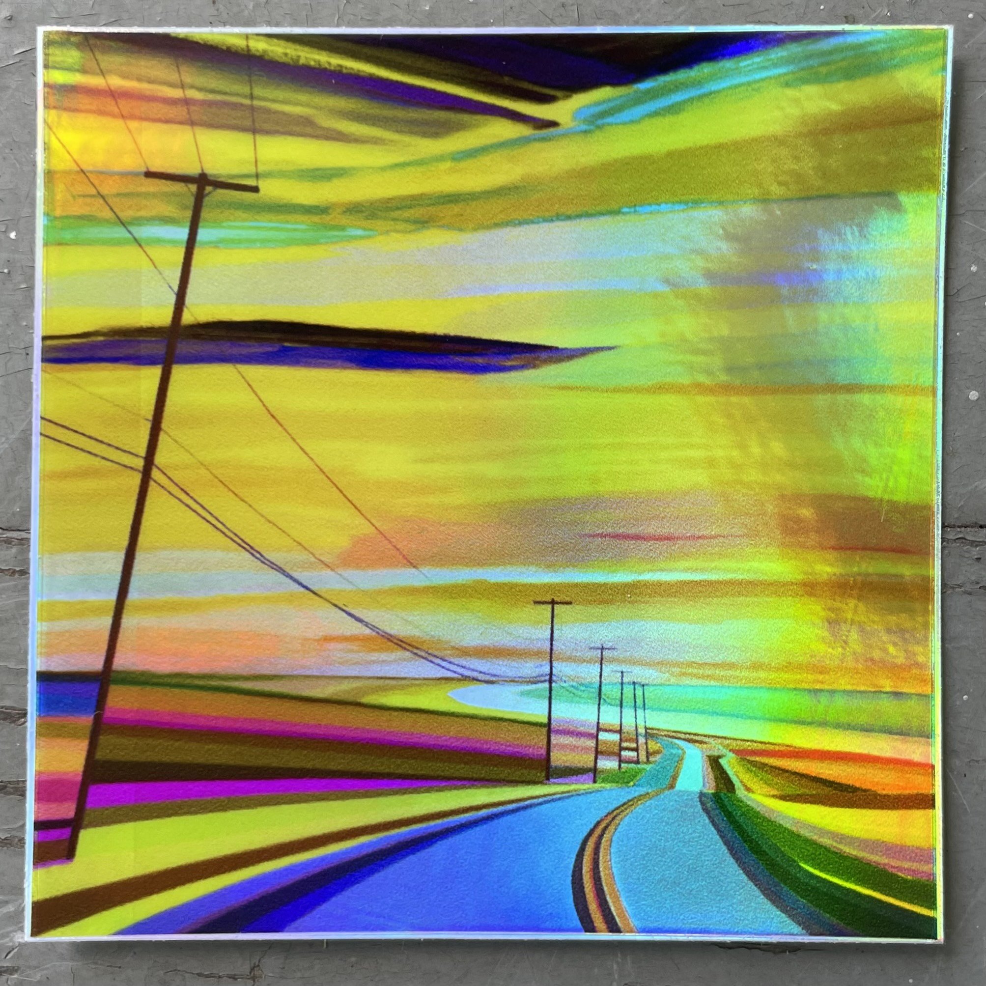 Sunset on Montauk Highway Holographic Sticker