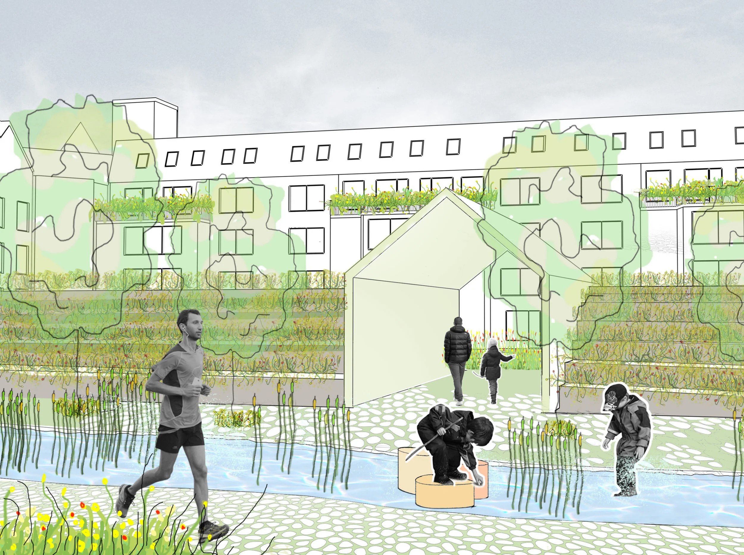 water integrated in existing structure