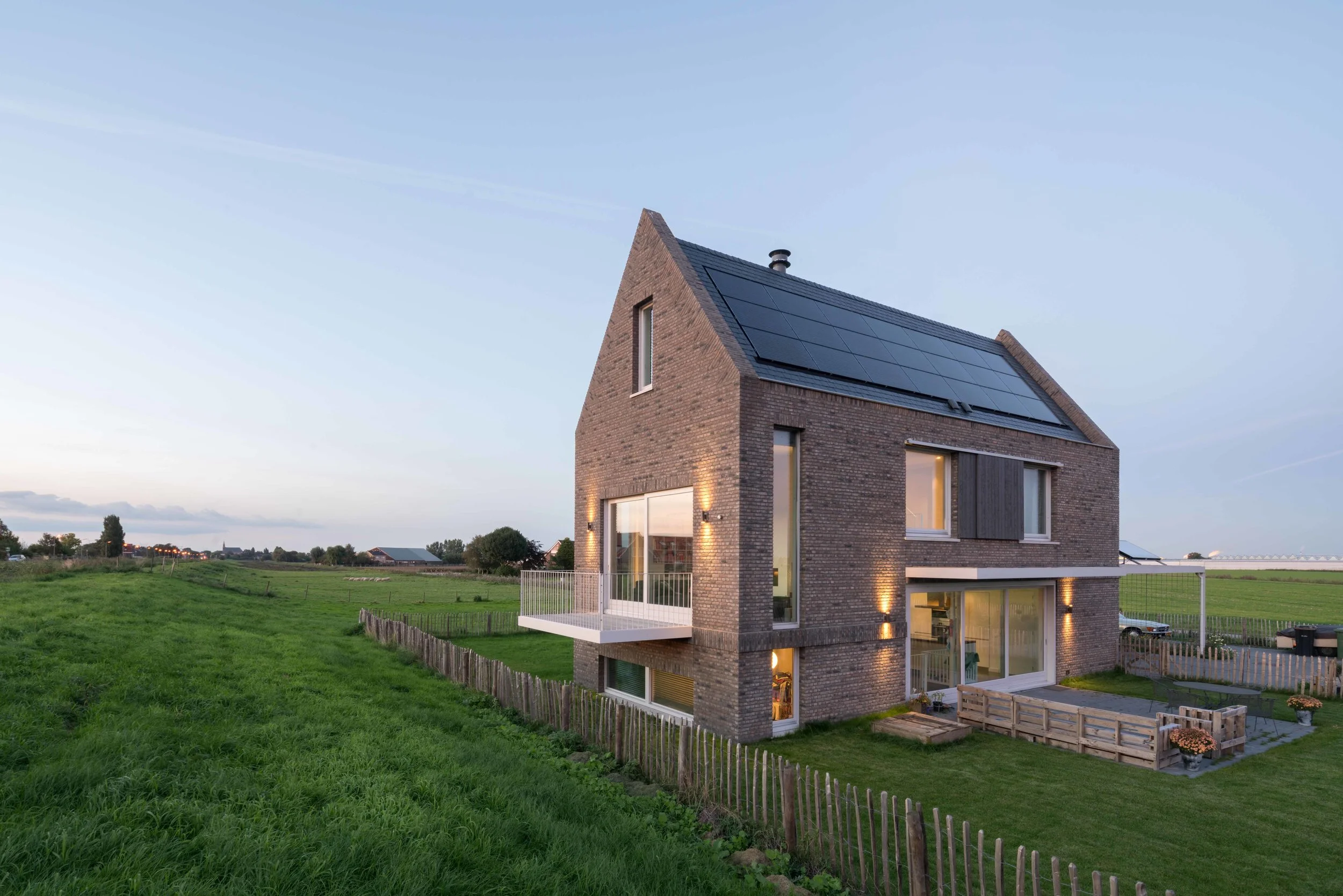 the materials are traditional brick and slate