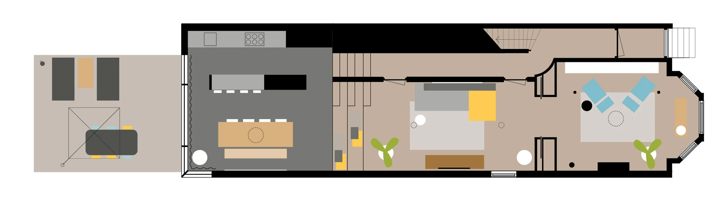 ground floor plan - situation after intervention