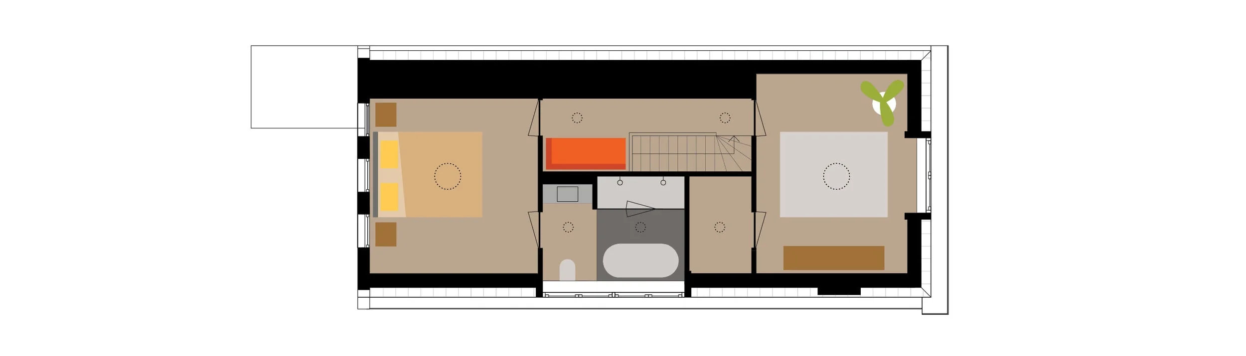 second floor plan - situation after intervention