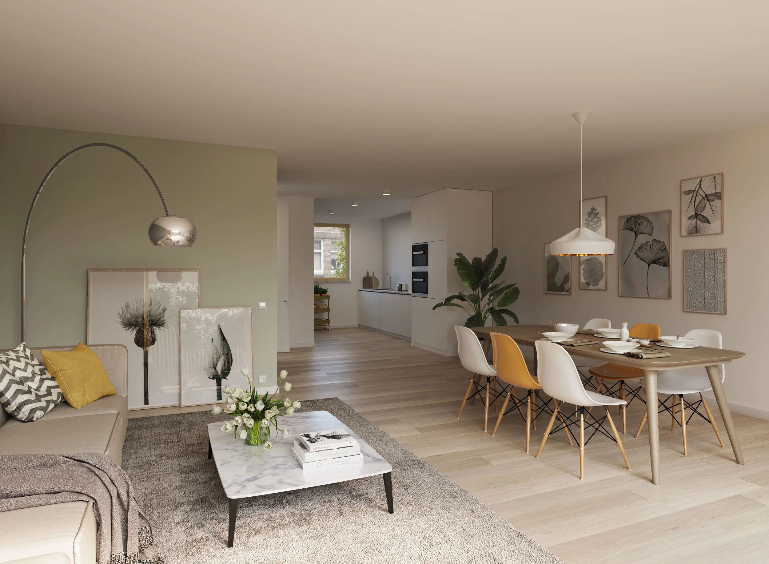 living room with a view to the kitchen