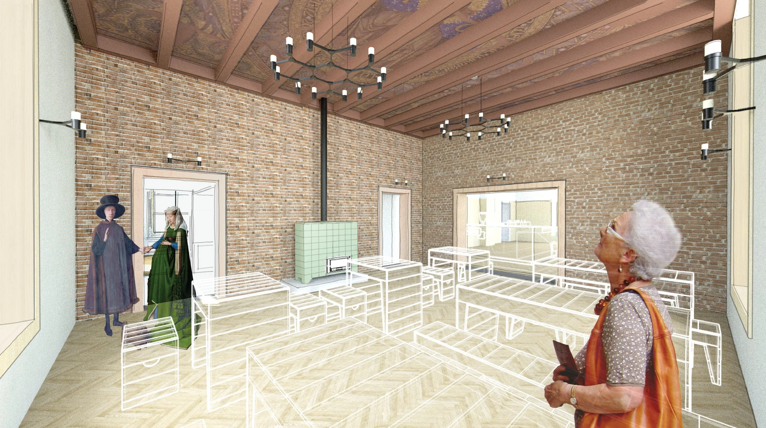 the place for guests to have breakfast or dinner: the ‘ridderzaal’ in the country house
