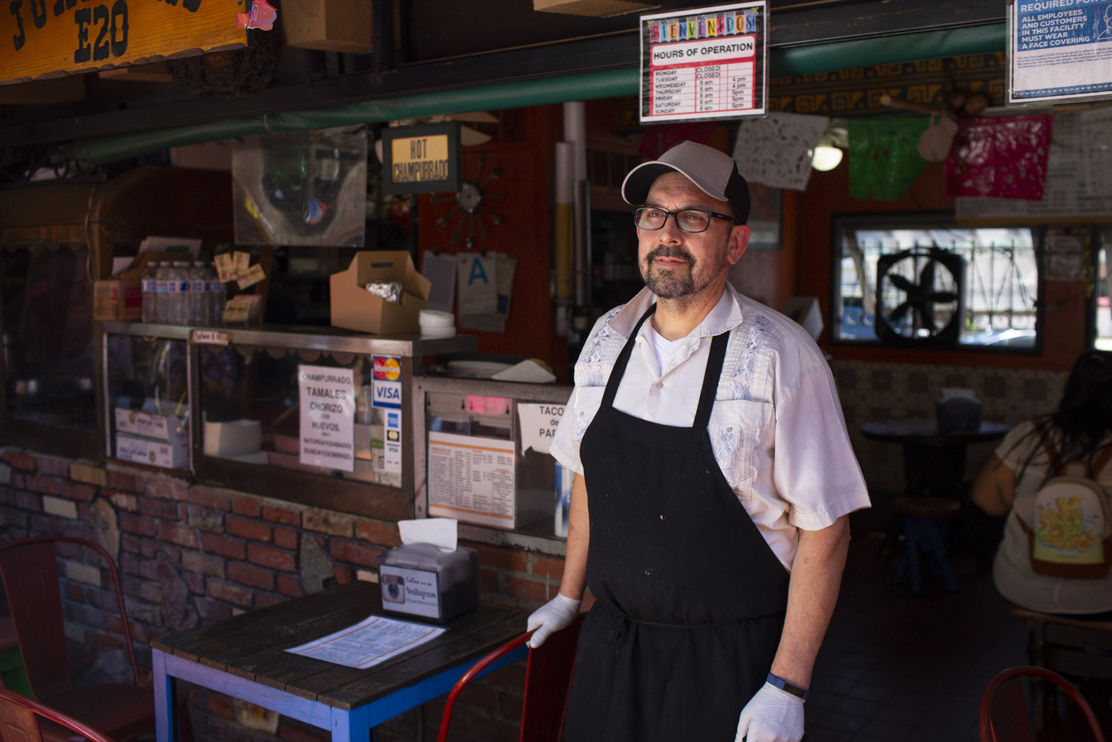 Edward Flores, owner of Juanita's Cafe on Historic Olvera Street for the LA Times