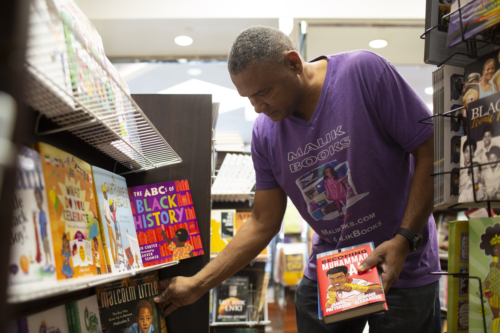 Malik Muhammed, owner of Malik's Books for the LA Times