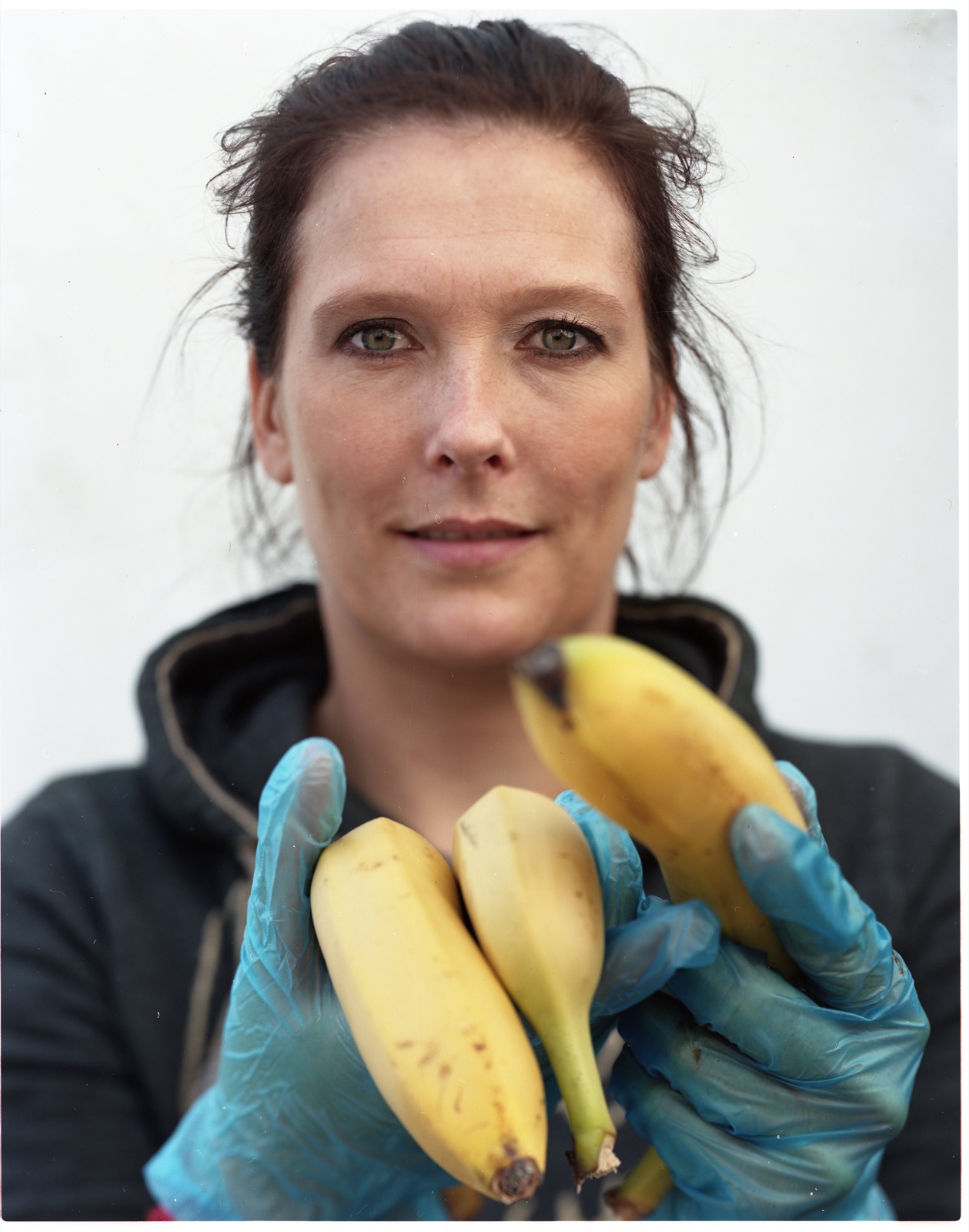 Karin Den Iseger from Utrecht, Netherlands, a volunteer working with the Dutch aid organizations Because We Carry and Lesvos Winterproof. She works at the Amsterdam Arena as an event manager and came to Lesbos for several weeks where she worked preparing and handing out food near the Moria registration center.