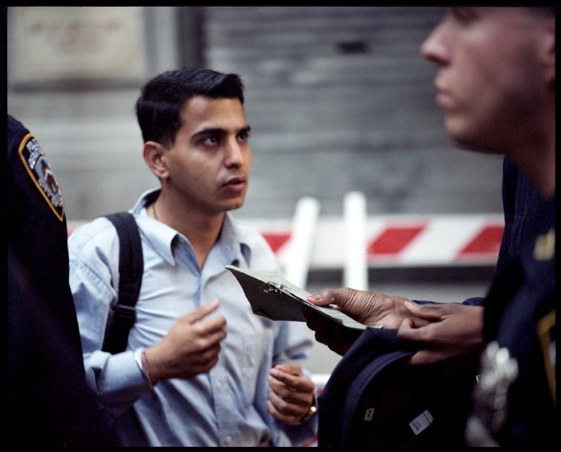 Police check ID’s on Wall Street in lower Manhattan when it reopened on Monday September 17, 2001 after the attacks on the World Trade Center on September 11, 2001. 