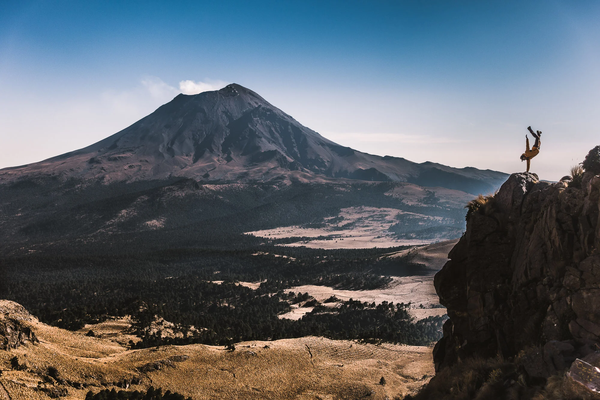 Volcano Popocatépetl during our climb of Iztaccihuatl, Mexico