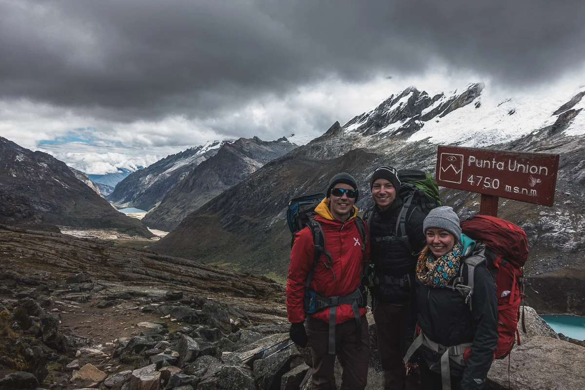 Yes! On the pass with the completed half of the Santa Cruz Trek behind us.