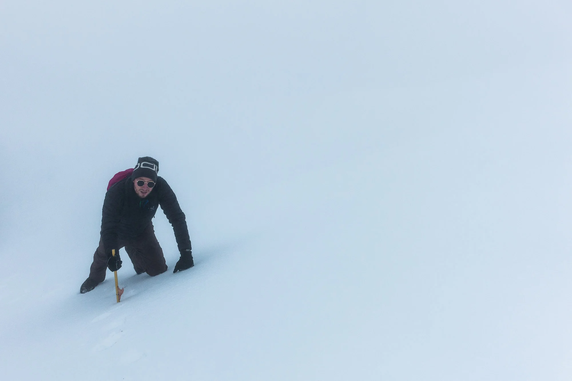 Complete whiteout close to the summit of Nevado del Tolima(5216m), Colombia