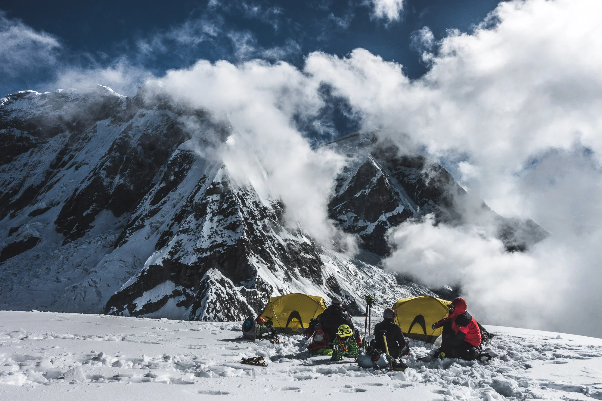 2nd High Camp on Chopicalqui (6345m), Cordillera Blanca, Peru