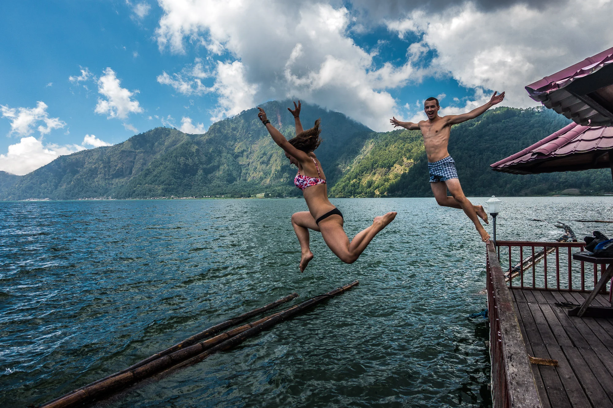Crater Lake at Mount Batur on Bali, Indonesia