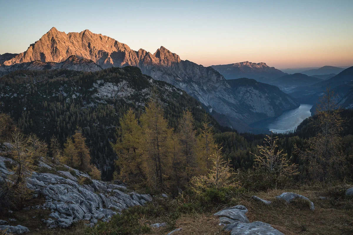 Watzmann and Lake Königssee at sunrise