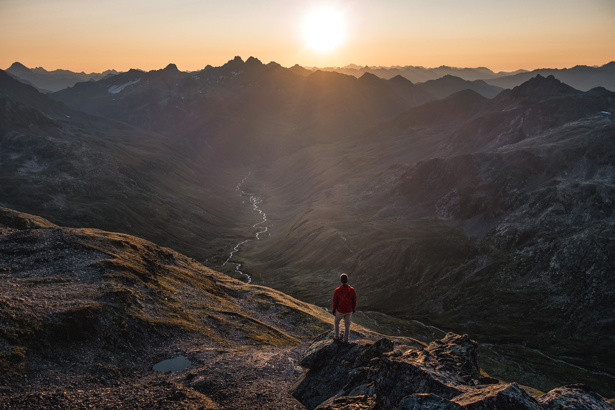 On the summit of Piz Forun (3052m), Switzerland