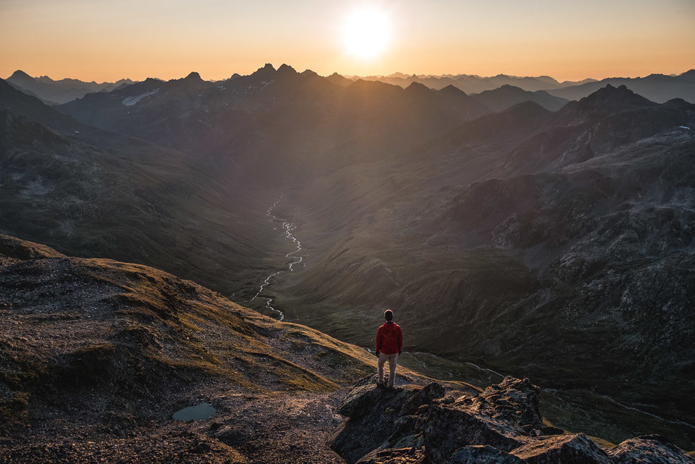 On the summit of Piz Forun (3052m), Switzerland