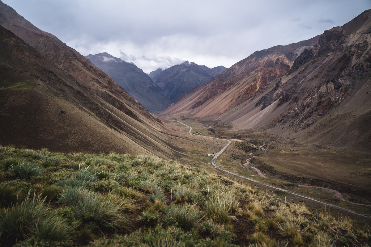 Afternoon hike from Penitentes - Looking onto the road from Mendoza
