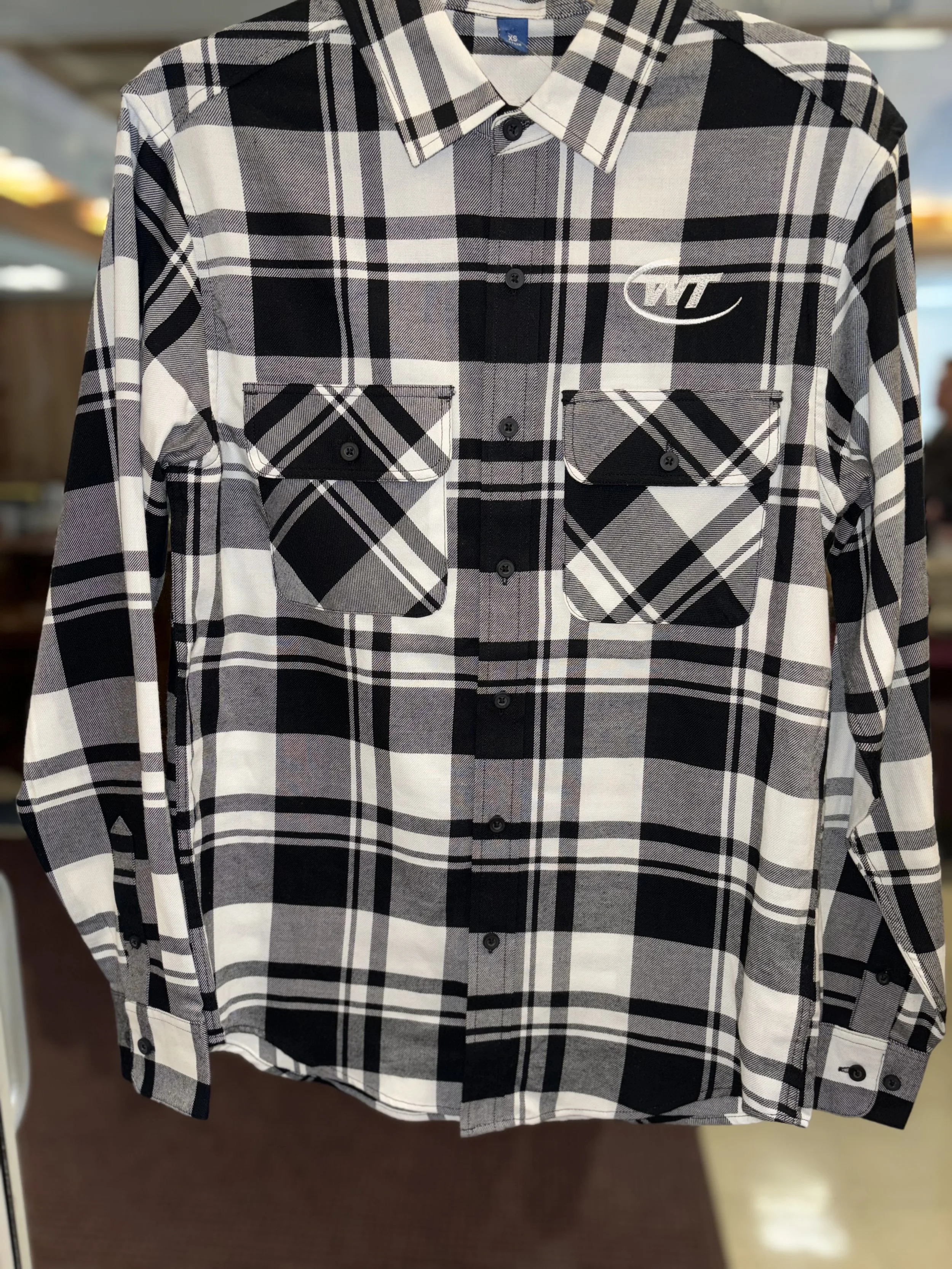 Mens Black and White Flannel