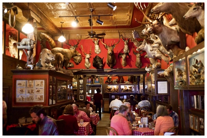 Have dinner with friends…and animals. Maybe double check with your vegetarian friends before you bring them here!
