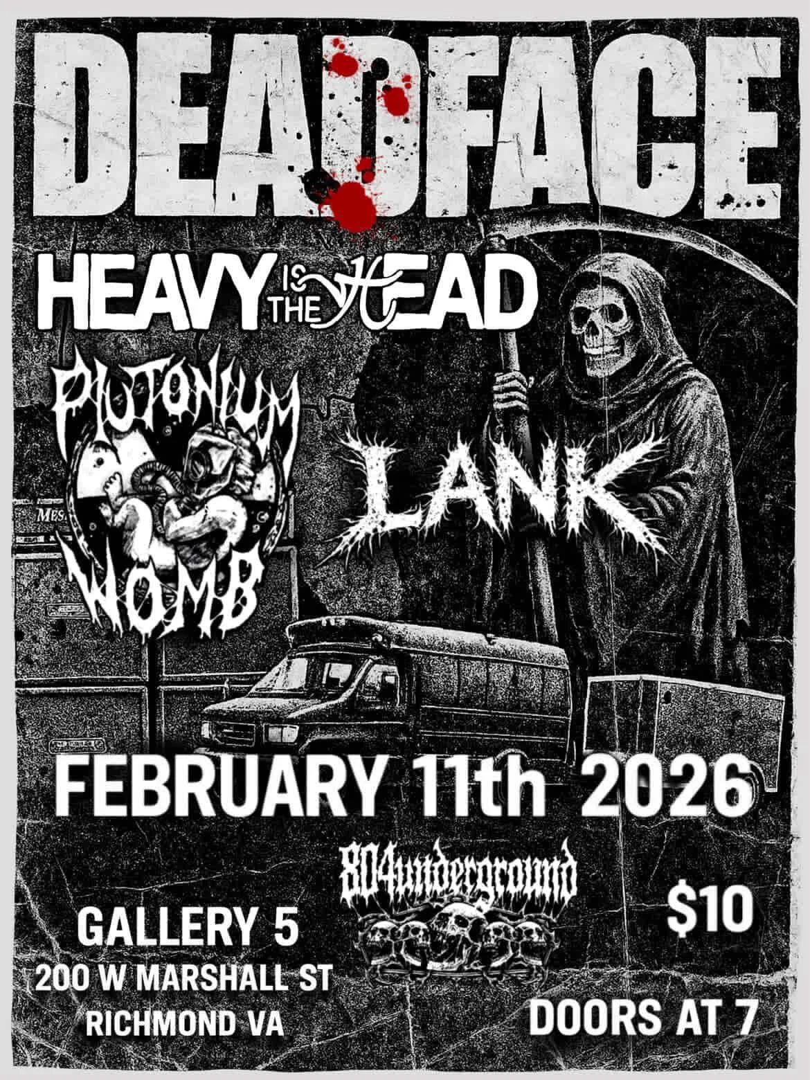 804 Underground Presents: Deadface, Plutonium Womb, Lank
