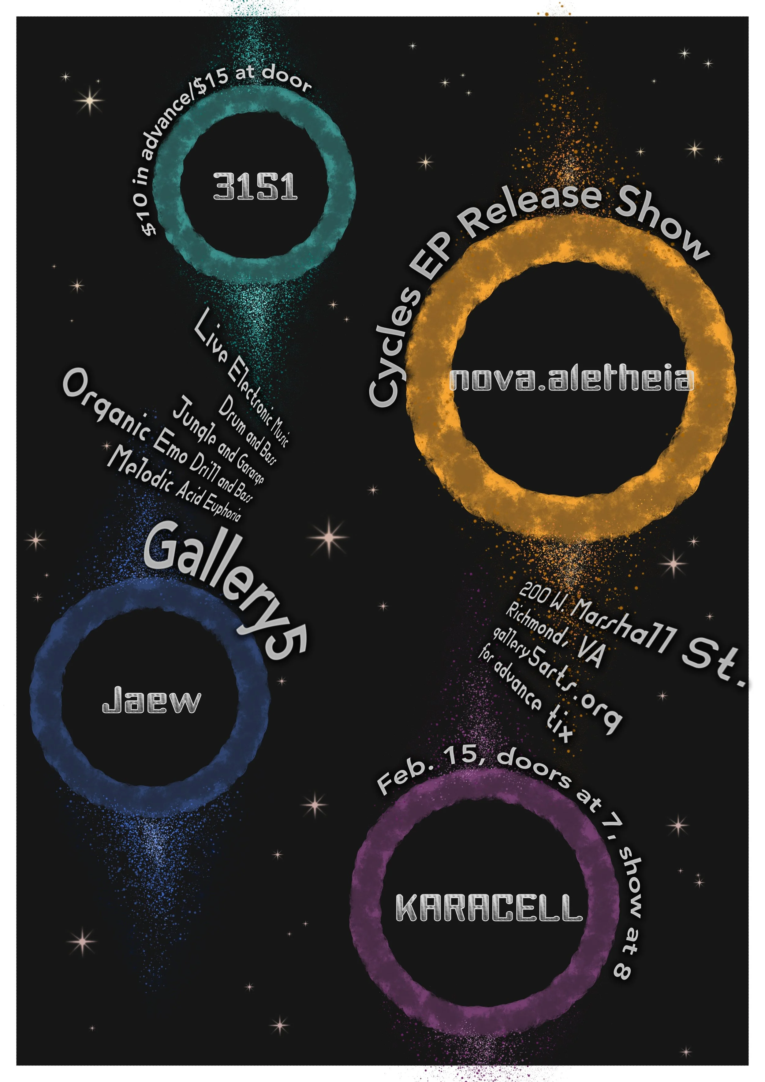 nova.aletheia Album Release Show, with sets from 3151, Jaew, and KARACELL