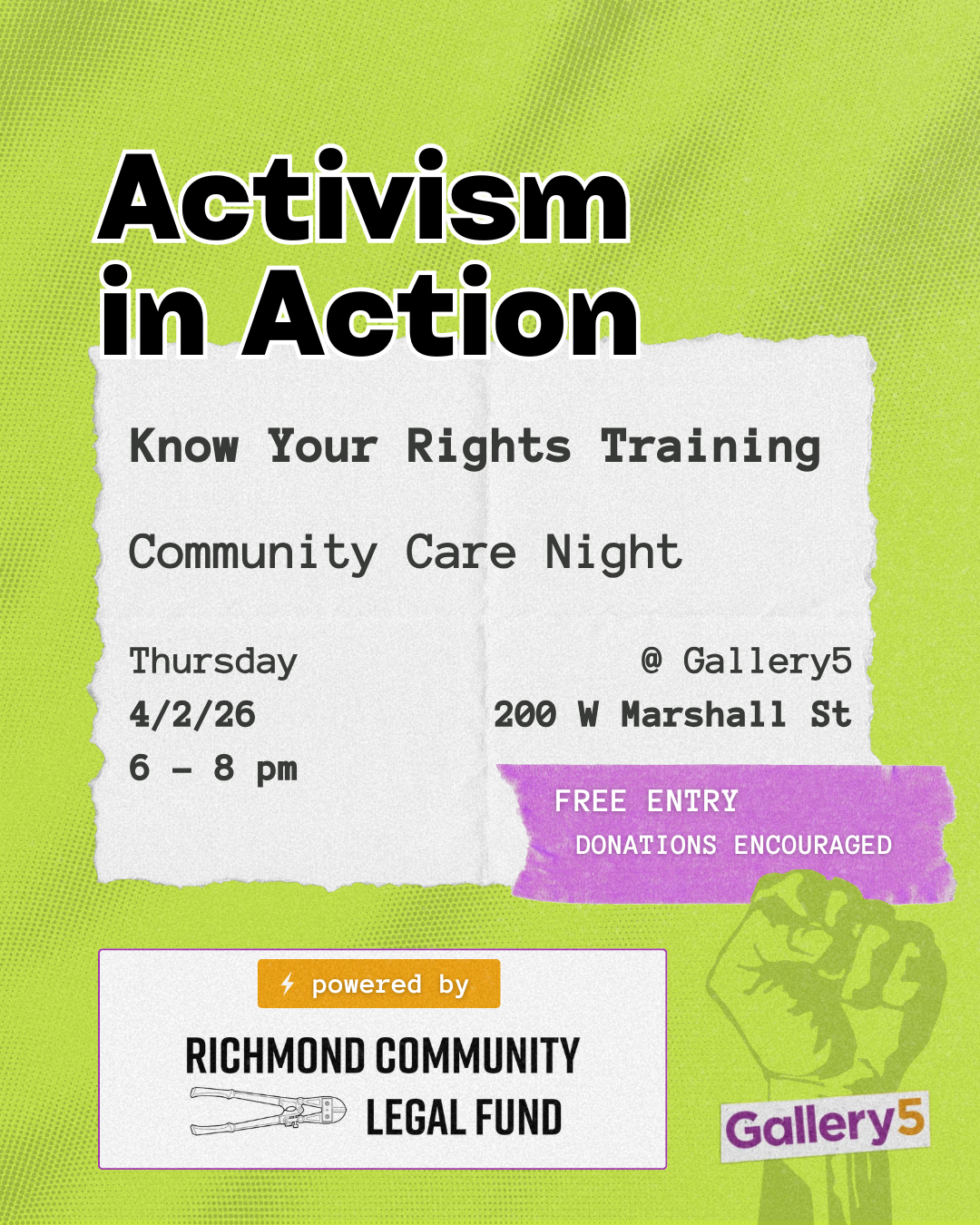 Community Care Night: Know Your Rights Training