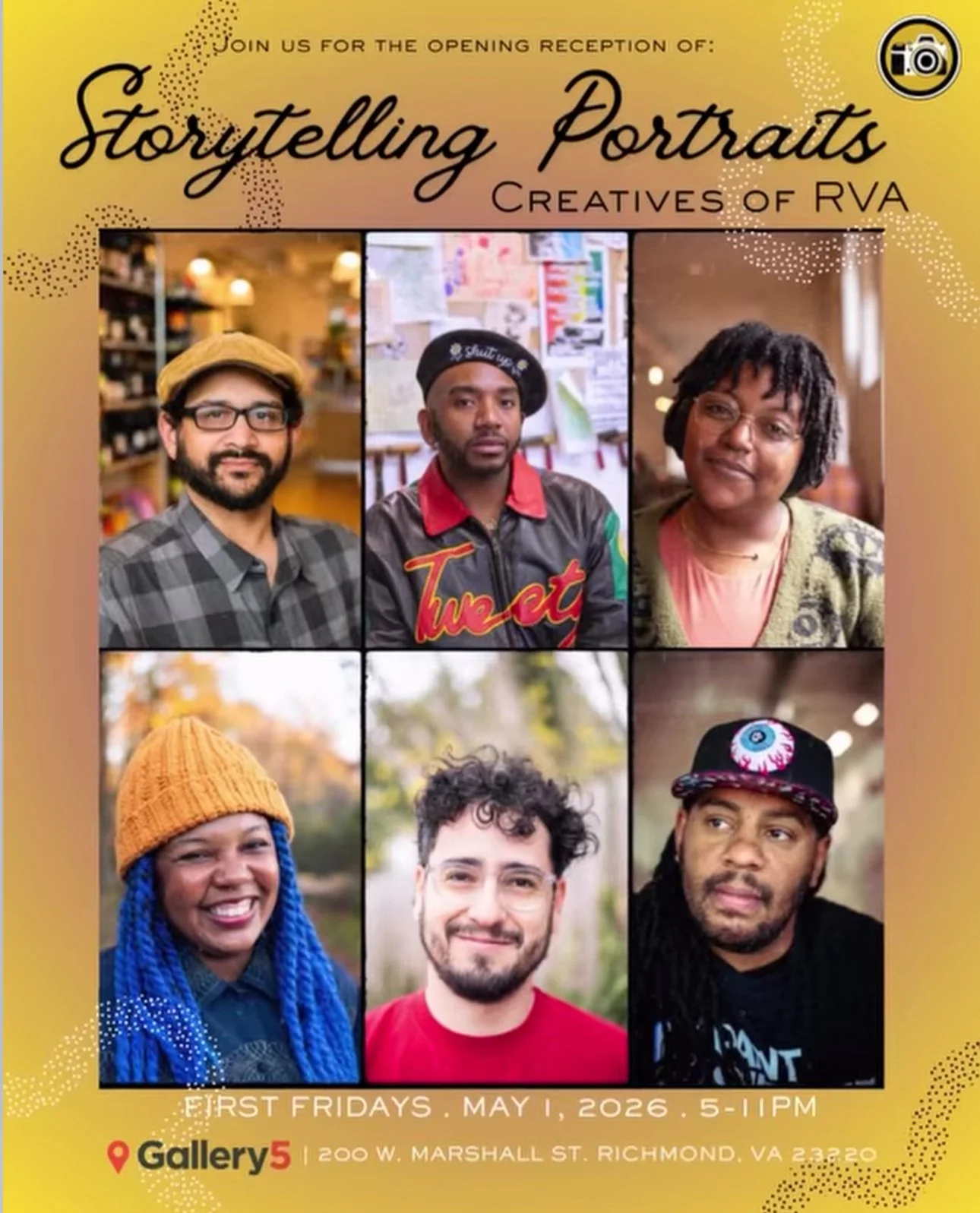 First Fridays:  “Storytelling Portraits: Creatives of RVA” 