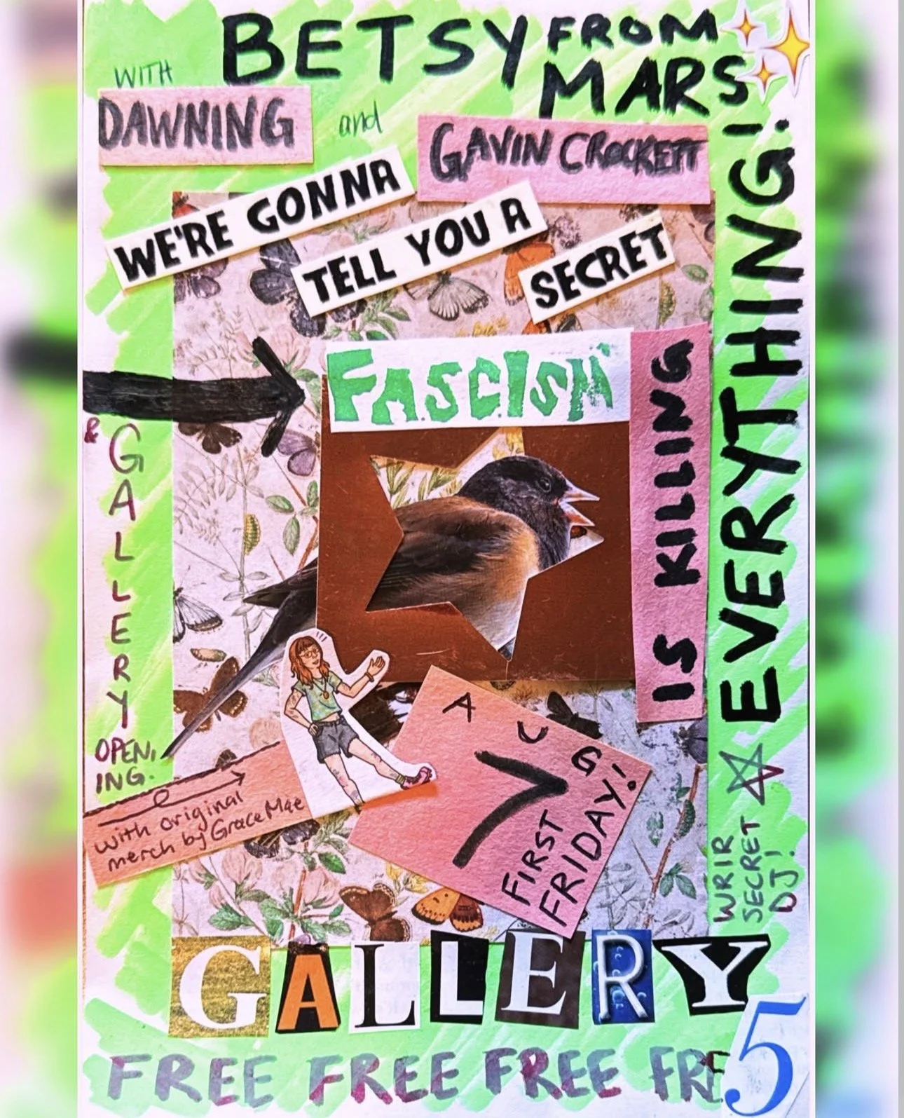 First Friday Music by Besty from Mars with Dawning and Gavin Crockett