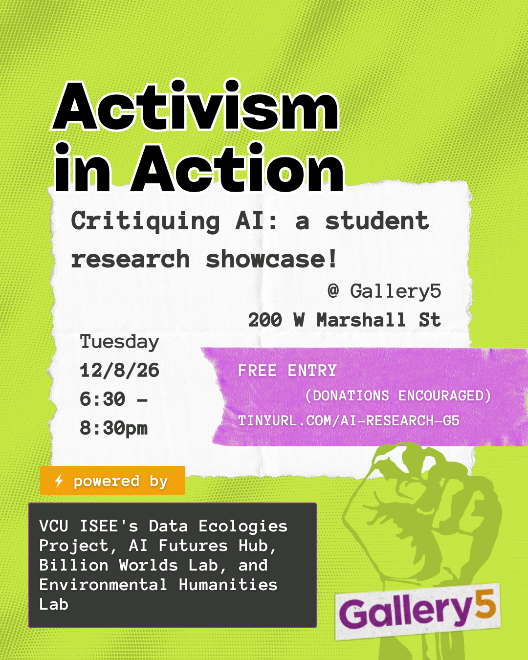 Activism in Action - Critiquing AI: a Student Research Showcase