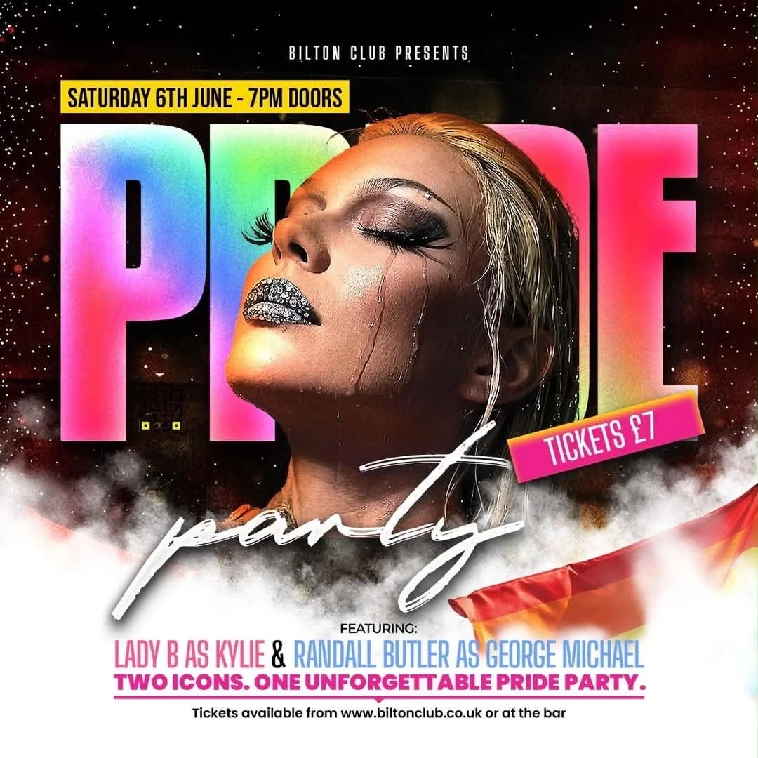 Only 2 more days until the @biltonclub Pride Party! I&rsquo;m so excited to be coming back to Harrogate for what promises to be a celebration of diversity, inclusivity and LOVE 🏳️&zwj;🌈🏳️&zwj;⚧️ and not to mention how lucky, lucky, lucky I am to b