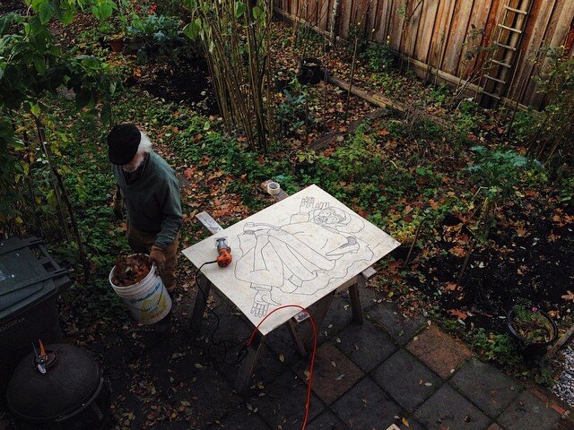 In a city where access to affordable space is rapidly disappearing, I'm grateful to work around pops in the garden.