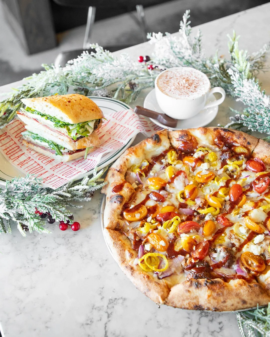 Specials from Narnia ❄️ A magical dinner awaits&hellip;

THE LION
Brown Sugar BBQ, Smoked &amp; Shredded Mozzarella, Pulled Pork, Heirloom Cherry Tomatoes, Banana Peppers, Fresh Red Onion, finished with Gorgonzola.

THE WITCH
Crown Royal Chocolate Wh