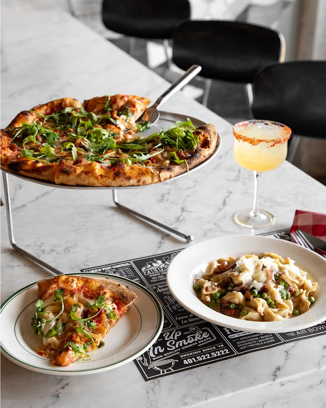 Specials for champions 🥇

FASTER, HIGHER, STRONGER
Classic Red Base, Smoked &amp; Shredded Mozzarella, Ricotta, Crumbled Italian Sausage, Caramelized Onions, Calabrian Chilis Finished with Arugula and EVOO

MOGULS
Cheese Tortellini, Garlic, Pancetta