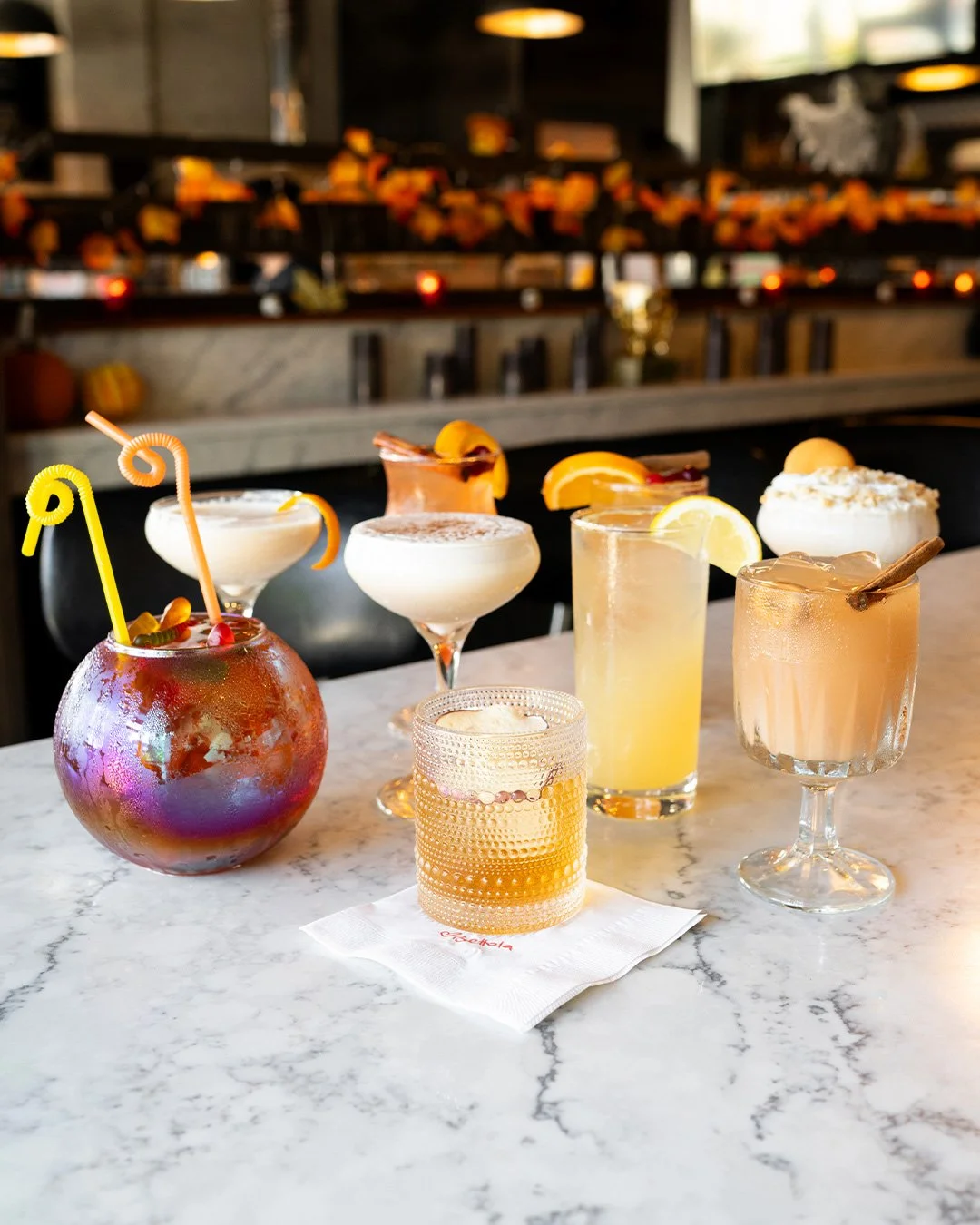 New season. New sips. No notes.

Meet the fall lineup: seasonal cocktails, mocktails, fishbowls, sangria, and dessert cocktails. Your usual order can wait.