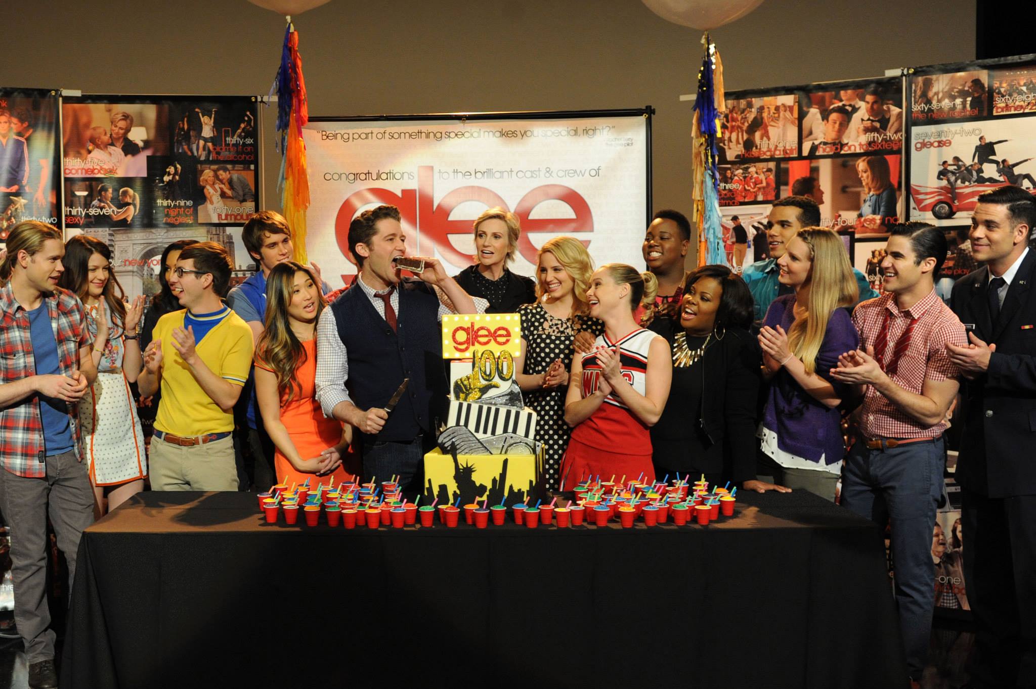 GLEE CAST CELEBRATING 100TH SHOW