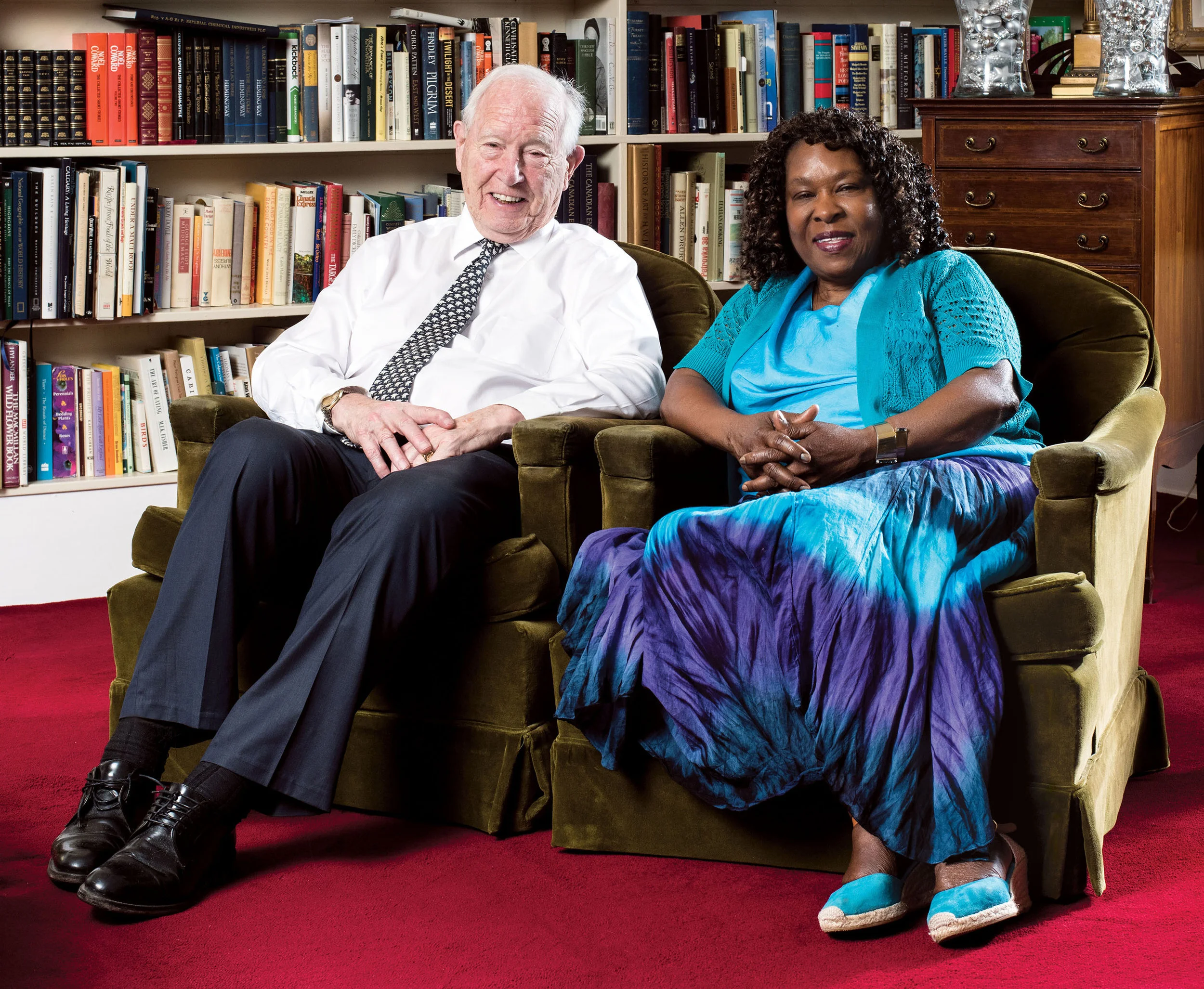 Dr. John Lacey and Vinnette Morgan, who cared for Lacey’s wife, Naomi, when she went through dementia. They’re pictured here during a visit at Lacey’s home.Photo by Jared Sych.