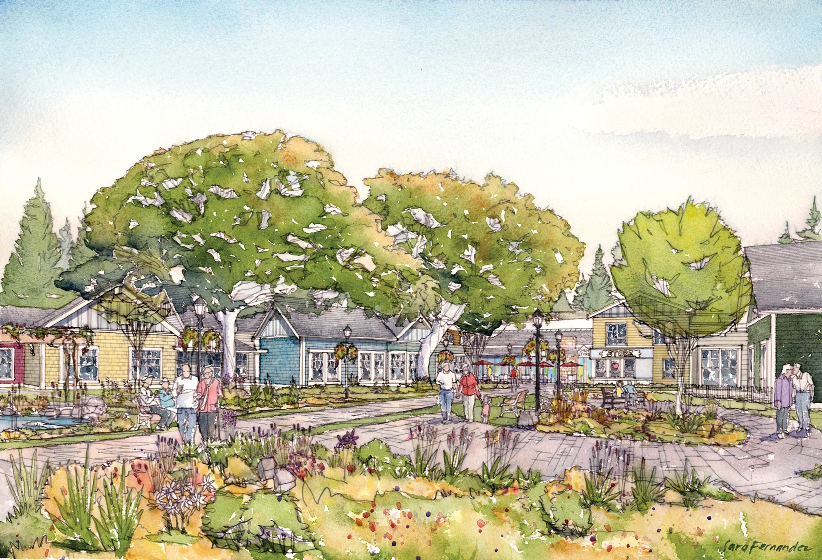 An artist’s rendering of The Village, a lifestyle-focused dementia care facility in Langley, B.C., being readied to open in June of 2019.Illustration courtesy The Village.