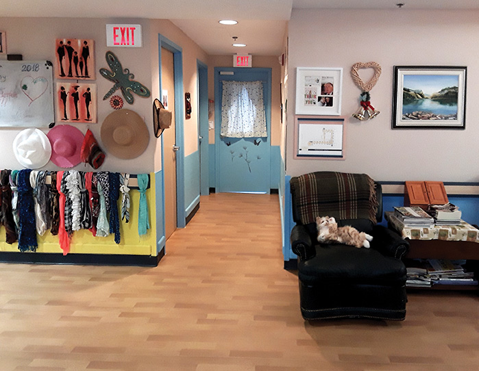 At Southwood Care Centre, bright colours and engaging objects are incorporated as part of the Butterfly Household Model of Care. Photos courtesy Southwood Care Centre