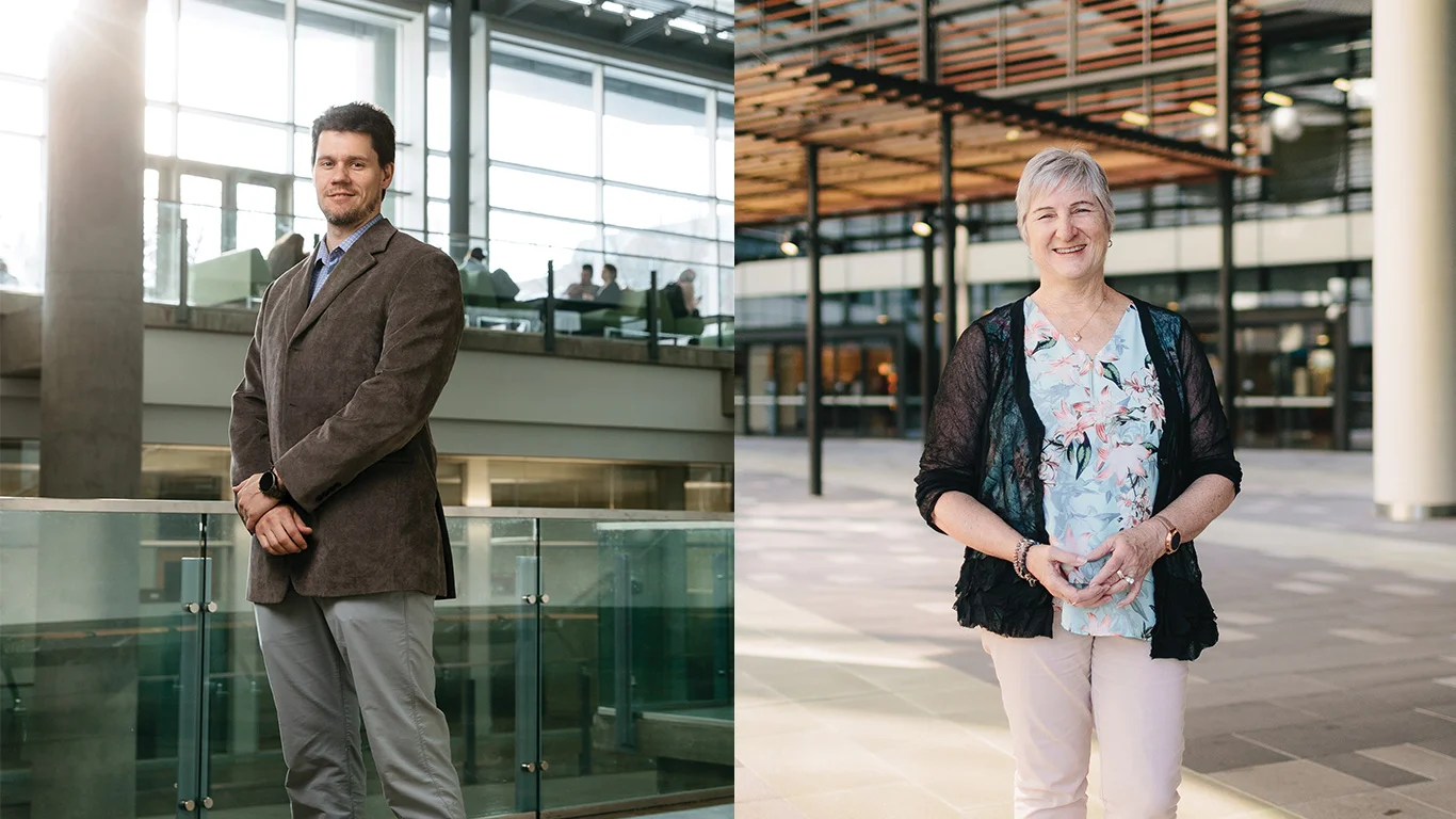 From left: Dr. Matthew Macauley, photos by Cooper & O’Hara. Dr. Theresa Green, photos by Paul Bamford.