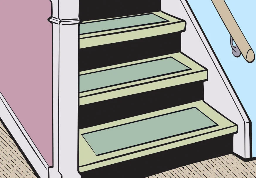 “Having contrast on steps is very important for visibility. Having tape on the edges of where steps are, or the counter versus backsplash, just creating real differentiation in colours is helpful.” –Marnie Courage