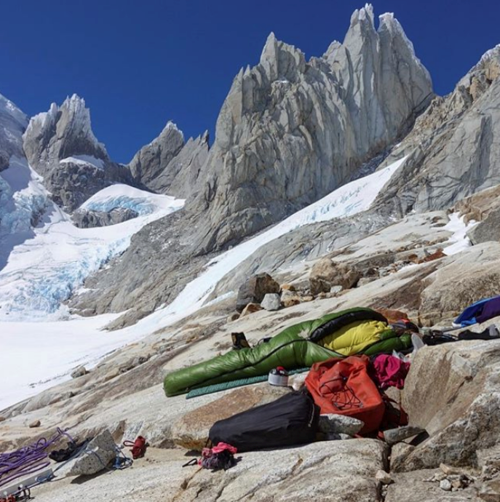 "The moment we realized we were 12 hours too late getting to the base of Cerro Torre after two days of beast mode." Photo by Michelle Kadatz.