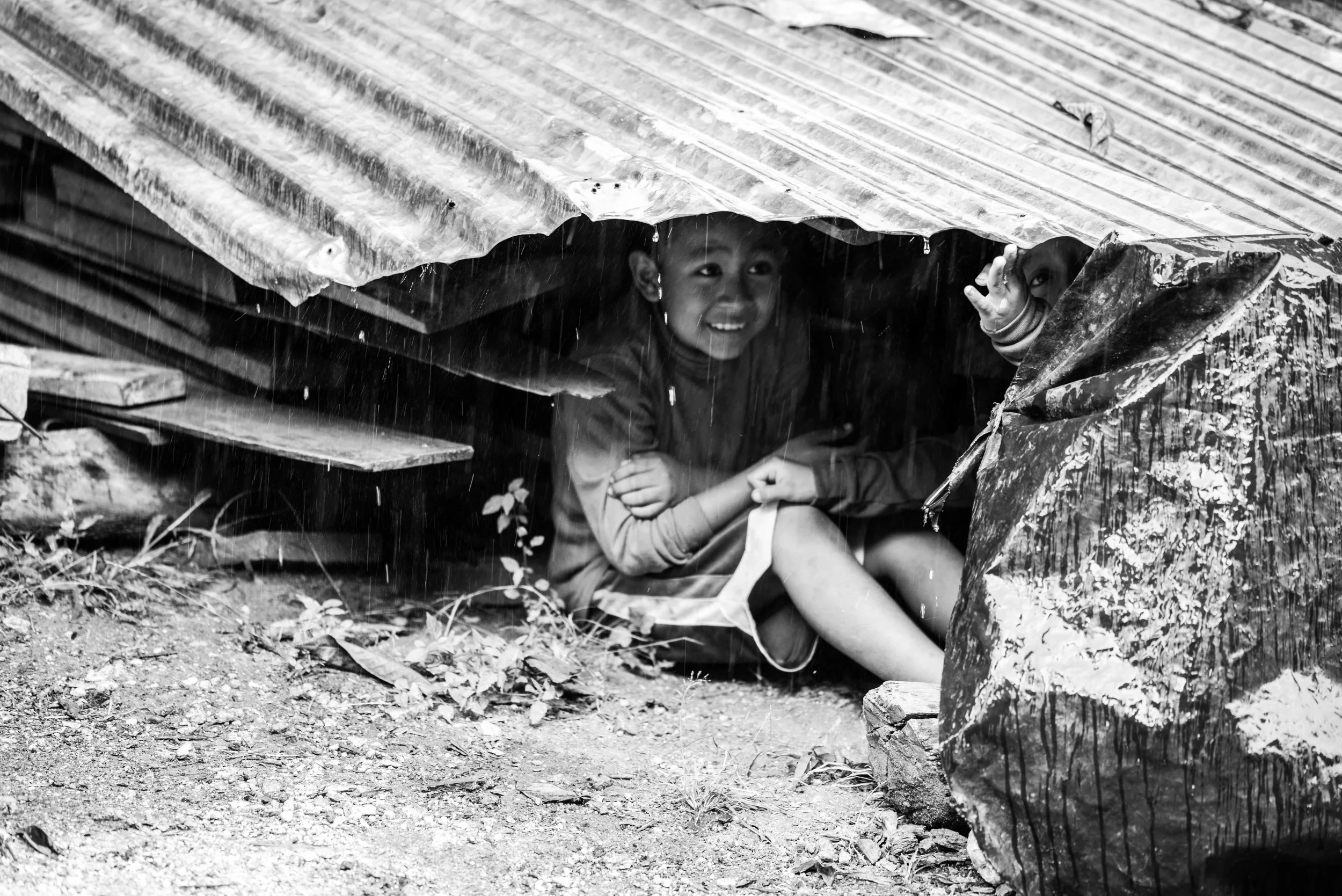 Hiding from the rain