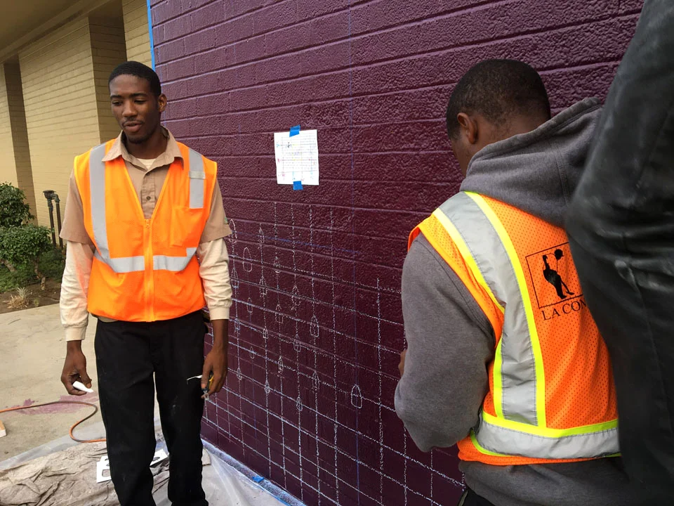 Woodcrest Library Los Angeles Conservation Corps Painting Youth Measuring.jpg