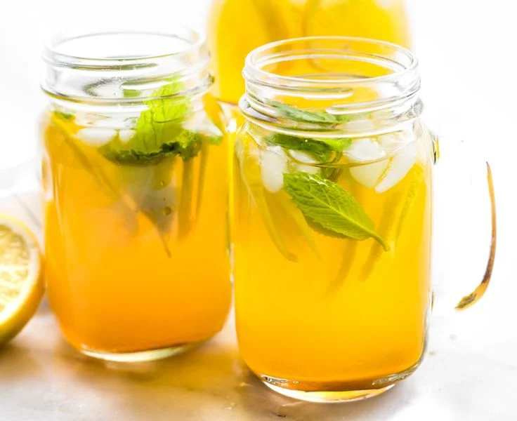 Turmeric Ginger Lemonade with Fresh Mint
